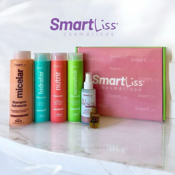 SmartLiss Cosméticos – Caixa Cronograma Capilar Completo Hidratar, Nutrir e Reconstruir