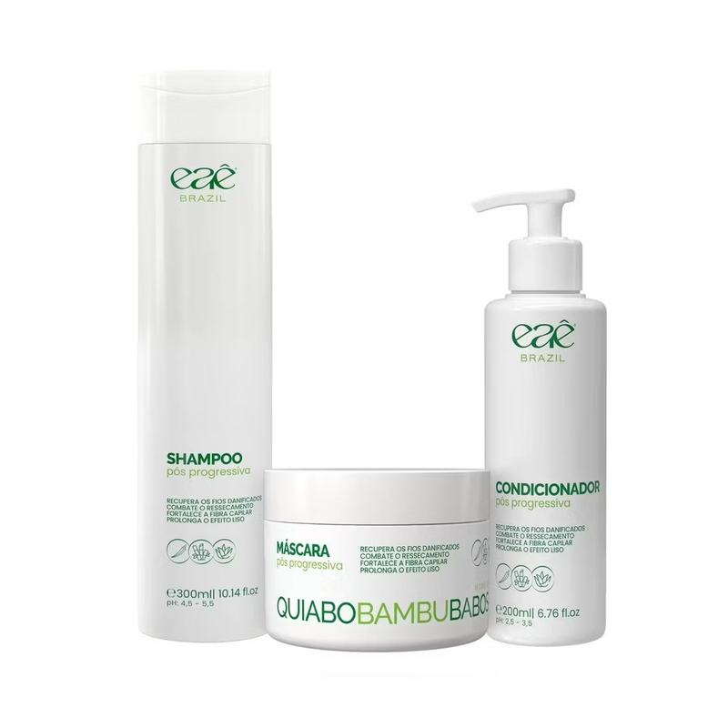 Eaê! Kit Pós Progressiva Quiabo, Bambu & Babosa – Manutenção e Hidratação dos Fios