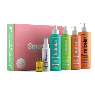 SmartLiss Cosméticos – Caixa Cronograma Capilar Completo Hidratar, Nutrir e Reconstruir