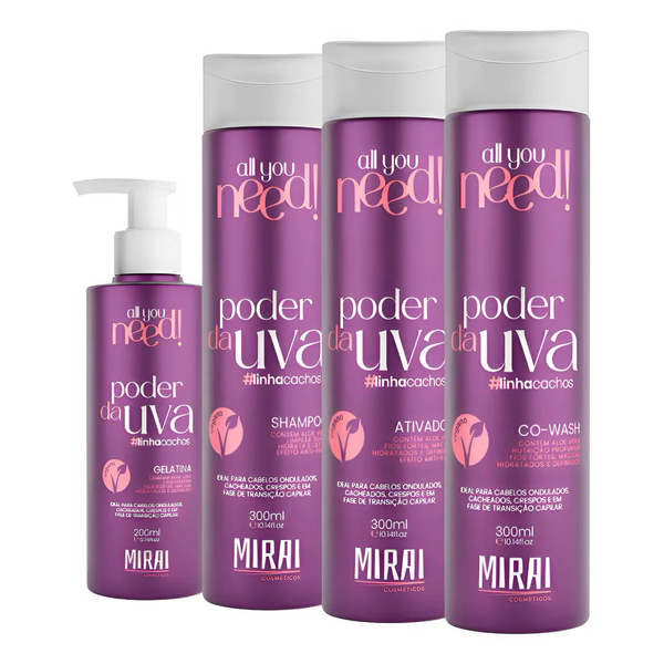 Mirai Cosméticos – Kit Cachos Tratamento Completo – Definição, Hidratação e Brilho