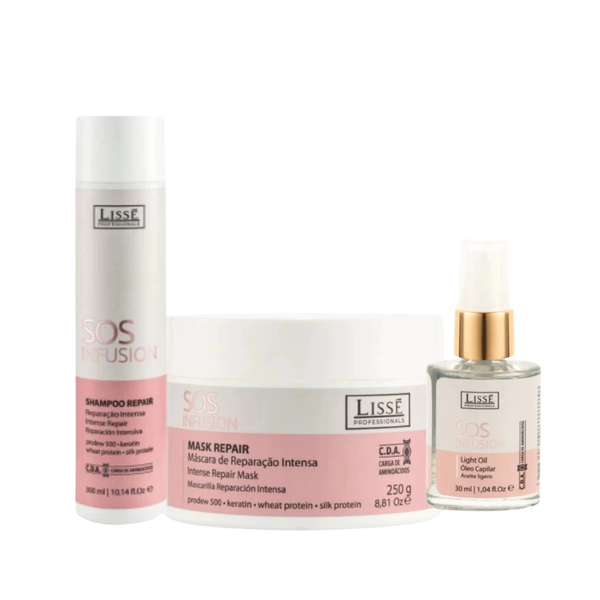 Lissé - Kit S.O.S Infusion Nutrição e Brilho Shampoo + Máscara + Óleo Anti-Frizz