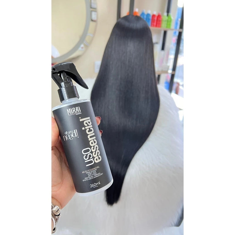 Mirai Cosméticos – Uso Essencial Leave-In – Proteção Térmica, Antifrizz e Brilho