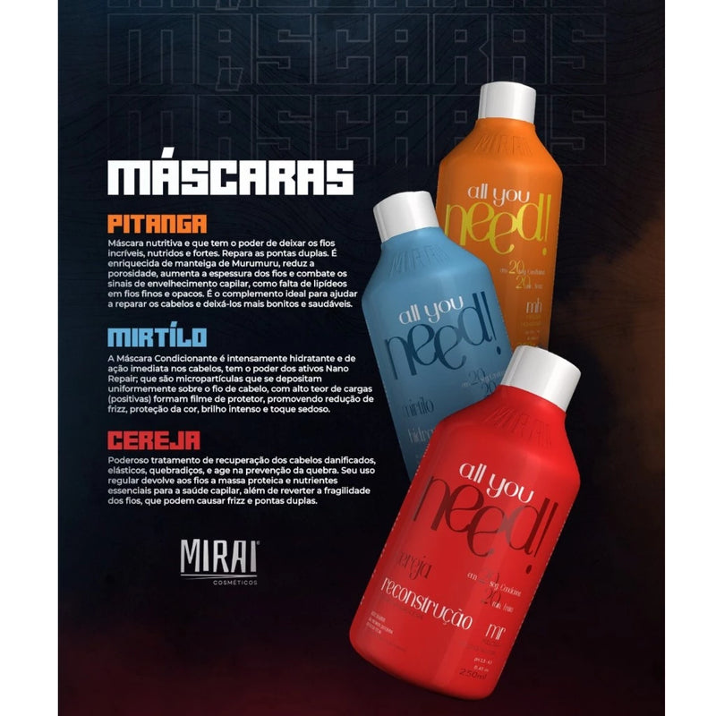 Mirai Cosméticos - Kit Pitanga Nutrição Intensa e Brilho Natural dos Fios (2 Passos)