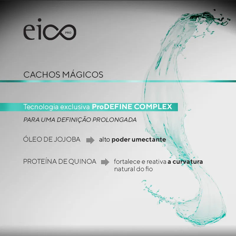 Eico - Spray Fluido Leave-in Revitalizador Protetor Térmico Cachos Mágicos c/ Filtro Solar (200ml)
