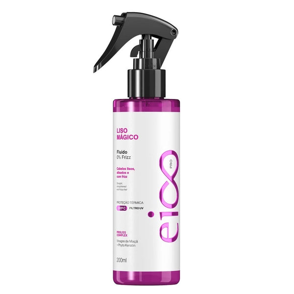 Eico – Spray Fluido Leave-in Liso Mágico 0% Frizz com Proteção Térmica e Filtro UV (200ml)