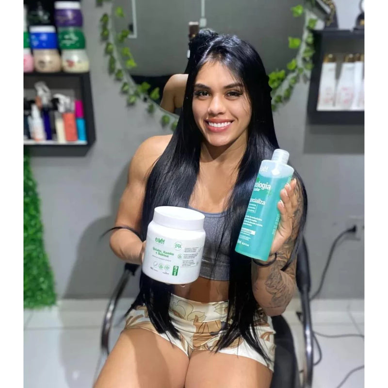 Eaê! Máscara Quiabo, Bambu & Babosa – Hidratação, Força e Brilho