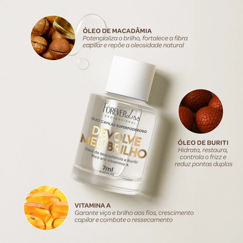 Forever Liss - Óleo Capilar Superpoderoso Devolve Meu Brilho Finalização e Proteção Térmica (7ml)