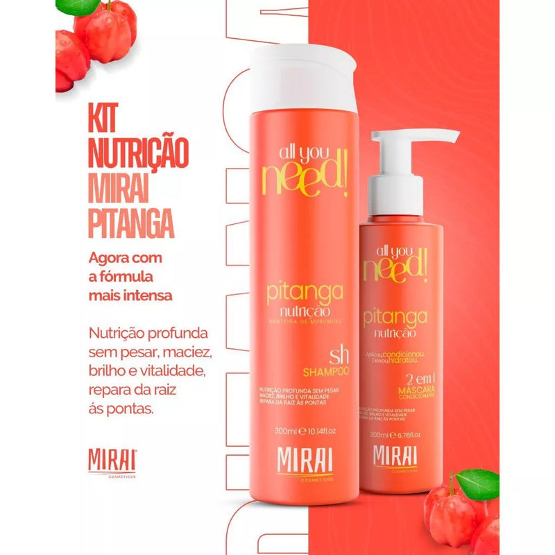 Mirai Cosméticos - Kit Pitanga Nutrição Intensa e Brilho Natural dos Fios (2 Passos)