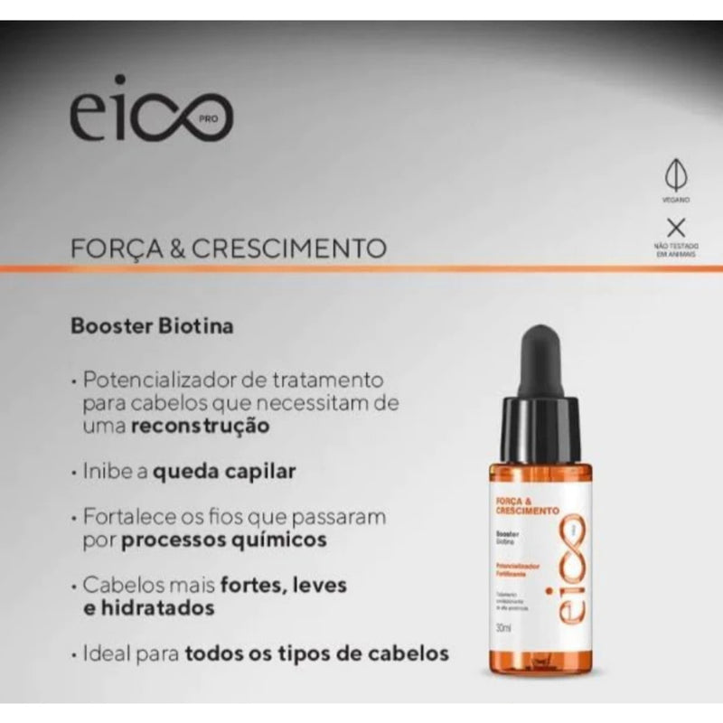 Eico - Booster Biotina Potencializador Fortificante Capilar +Força e +Crescimento (30ml)