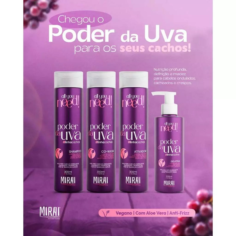 Mirai Cosméticos – Kit Cachos Tratamento Completo – Definição, Hidratação e Brilho