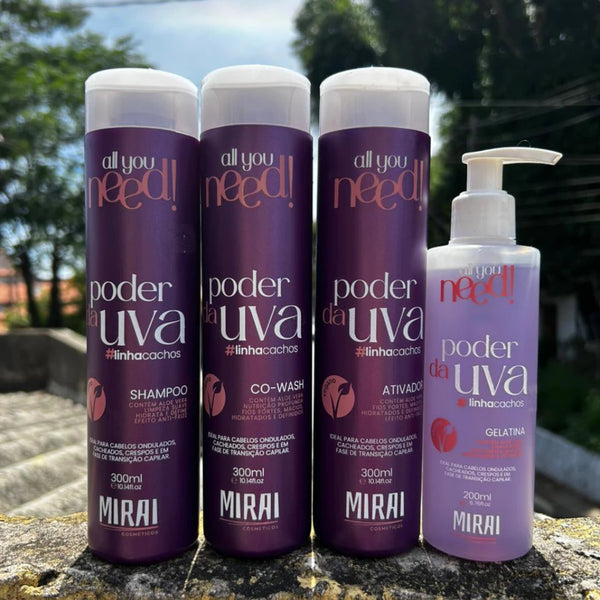 Mirai Cosméticos – Kit Cachos Tratamento Completo – Definição, Hidratação e Brilho