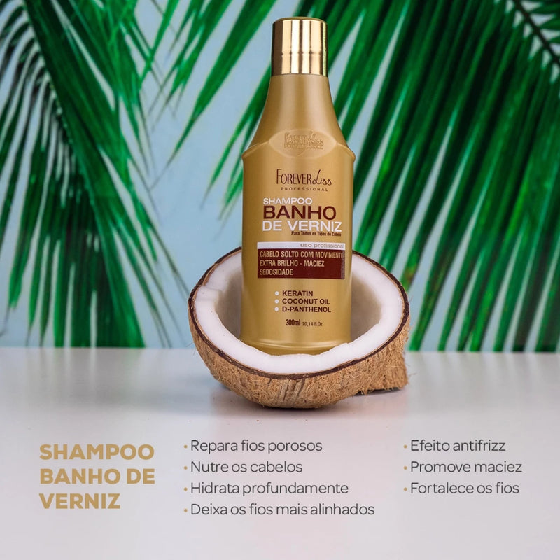 Forever Liss – Shampoo Banho de Verniz – Brilho Intenso e Nutrição Profunda