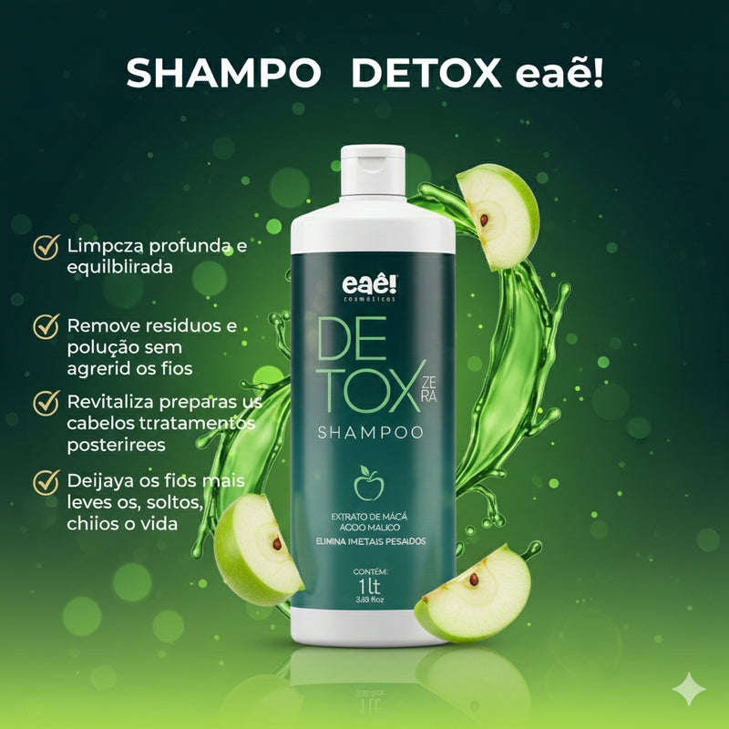 Eaê! – Shampoo Detox Maçã – Limpeza Profunda, Leveza e Revitalização dos Fios