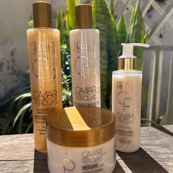 Lissé - Kit Caviar e Pérolas Completo Hidratação Premium Brilho Intenso e Anti-Frizz