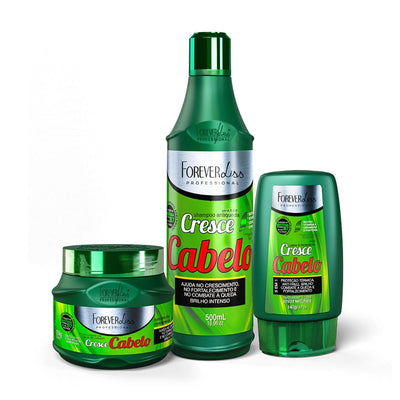 Forever Liss - Kit Cresce Cabelo Shampoo + Máscara + Leave-in Crescimento Acelerado e Anti-Queda